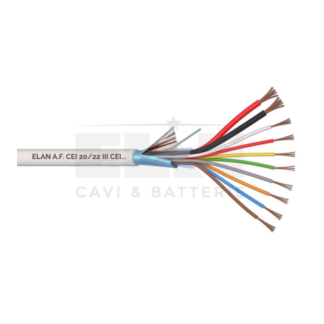 025081-Cable apantallado Cobre+Alim. 2x0.50+8x0.22 100M ELAN