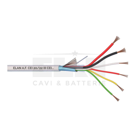 025045 CABLE APANTALLADO COBRE+ALIM. 2x0.50+4x0.22 500M ELAN
