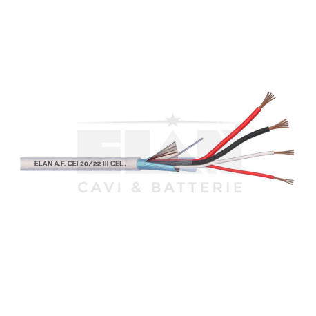 025021-Cable apantallado Cobre+Alime.2x0.50+2x0.22 100M ELAN