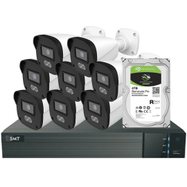 KIT CCTV IP NVR 8CH PoE + 8 x BULLETS 4MP 2.8mm+HDD4TB