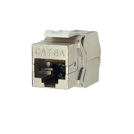 JKS09-SC6A - JACK CAT6A KEYSTONE DE PLATA BLINDADO