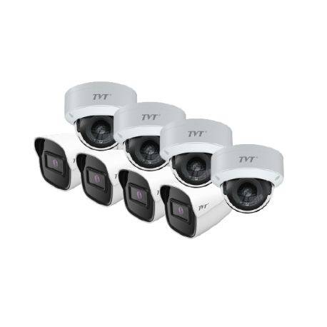 KIT 1 BLACK ALERT - 4 DOMOS + 4 BULLETS 2MP...