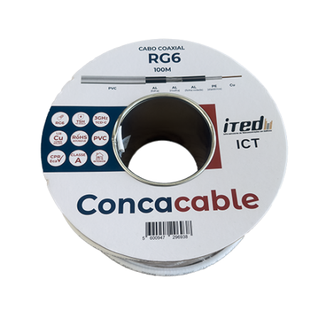 BOBINA 100M CABLE COAXIAL RG6 (PVC) ITED -...