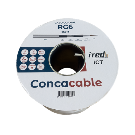 BOBINA 250M CABLE COAXIAL RG6 (PVC) ITED -...